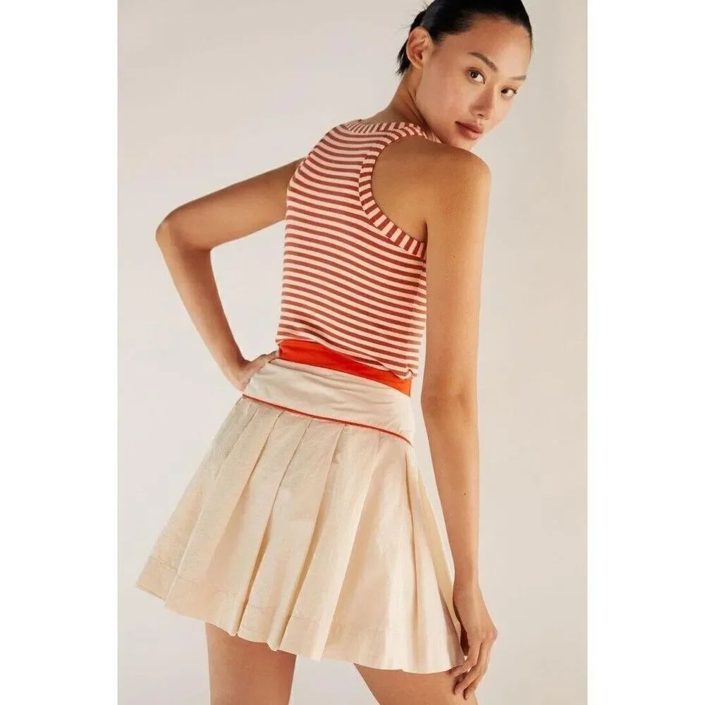 Anthropologie Maeve A-Line Pleated Tennis Mini Skirt US 14 NWT - Picture 3 of 4